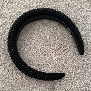 J. Crew Elegant Black Rhinestone Hairband
